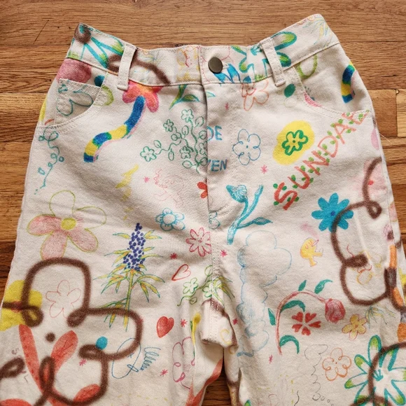 Sundae School spray doodle carpenter pants Sz M - Picture 2 of 8